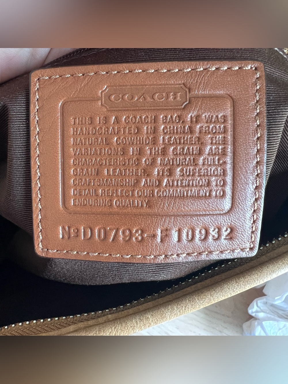 Coach Soho Handbag Large Camel Tan Leather Grommet Studded Shoulder Hobo F10932 - Picture 8 of 8